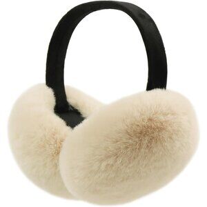 Women Winter Ear Muffs Faux Fur Warm Earmuffs Foldable Khaki Black Ear Warmers